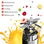 Kitchen Electric Blender 350ml 10 Blades Electric Juicer Rechargeable Shakes and Smoothies Juicer Cup for Travel Picnic - Image 6