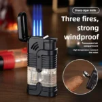 New Turbine Butane Gas Wind Proof Direct Charge Metal Torch Home Kitchen Gas Stove Outdoor Camp Barbecue Cigar Ignition Lighters