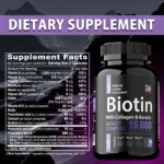 Biotin Collagen Capsules - Promotes Hair Growth, Improves Dry Hair, Skin Beauty Care, Supports Nail Health - Image 4