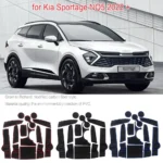 Anti-Slip Gate Slot Cup Mat For Kia Sportage NQ5 2021 2022 2023 North American/Korean Versions Accessories Non-Slip Pad V6F3