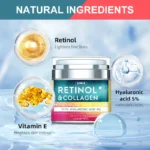 Retinol Anti Aging Face Cream Moisturizing Wrinkle Remover Collagen Hyaluronic Acid Creams Skin Care 50ML - Image 4